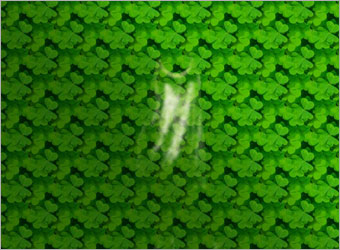 Photoshop填充图案给人物添加保护绿制作教程