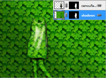 Photoshop填充图案给人物添加保护绿制作教程
