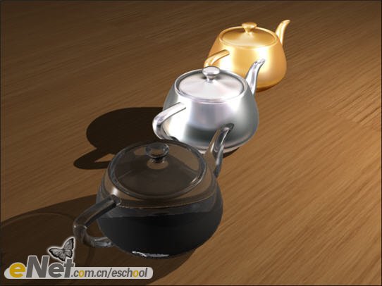 3dmax材质构成茶壶的真实阴影效果”