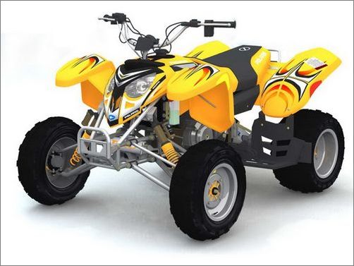 3Dsmax制作的极具个性的四轮摩托车