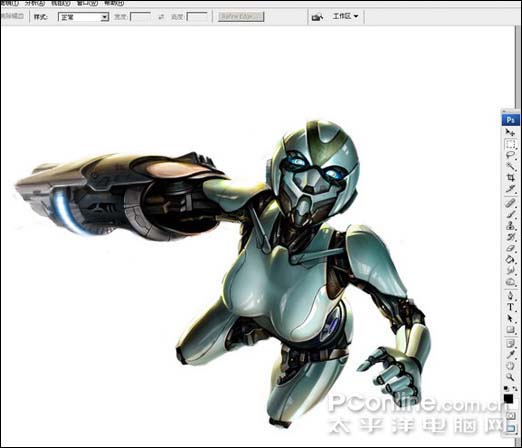 PS鼠绘太空机器人战斗场景