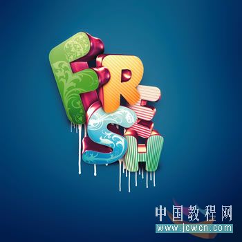 photoshop 打造华丽3D潮流文字特效