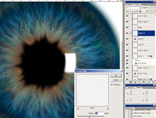 photoshop 濾鏡製作瞳孔放大圖