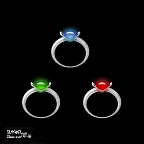 Photoshop 漂亮的宝石戒指”