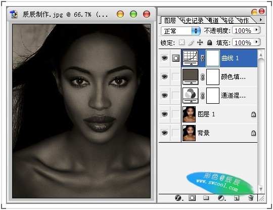 Photoshop制作黄金首饰模特广告色调