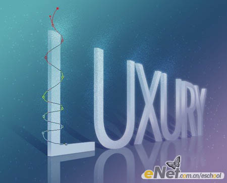 Photoshop 立体透视花纹字