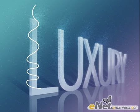 Photoshop 立体透视花纹字