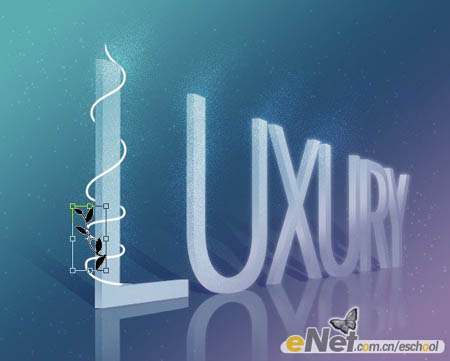 Photoshop 立体透视花纹字