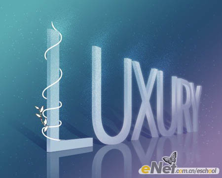 Photoshop 立体透视花纹字