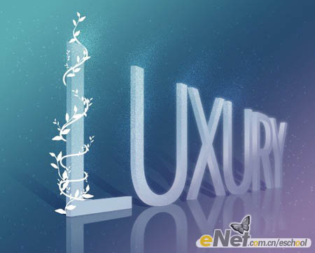 Photoshop 立体透视花纹字