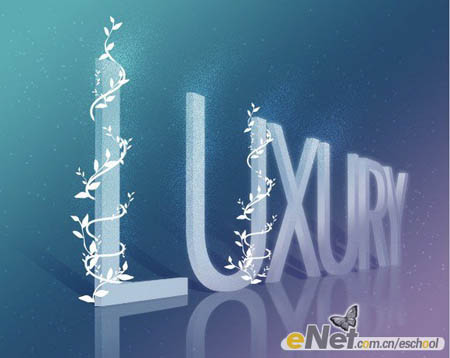 Photoshop 立体透视花纹字