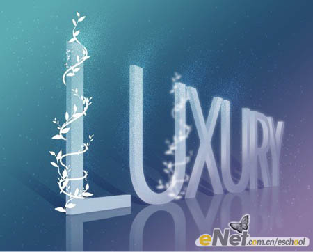 Photoshop 立体透视花纹字