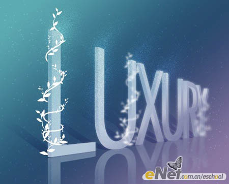 Photoshop 立体透视花纹字