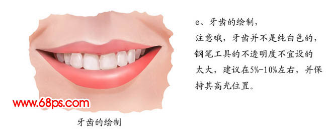 photoshop 鼠绘逼真的人物嘴巴