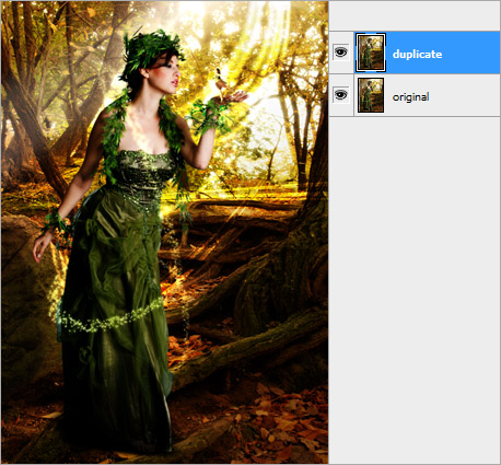 photoshop 合成超梦幻的森林天使