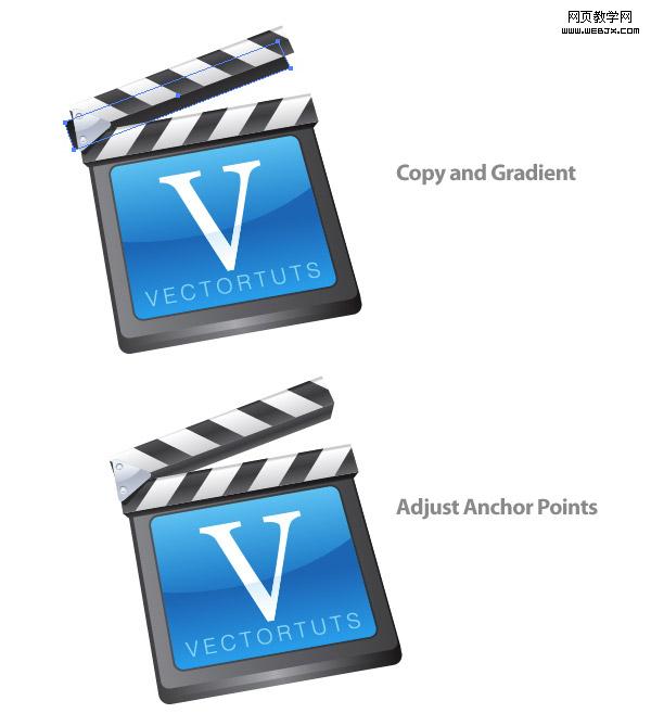 Illustrator教程:制作矢量电影场记板图标_jb51.net37