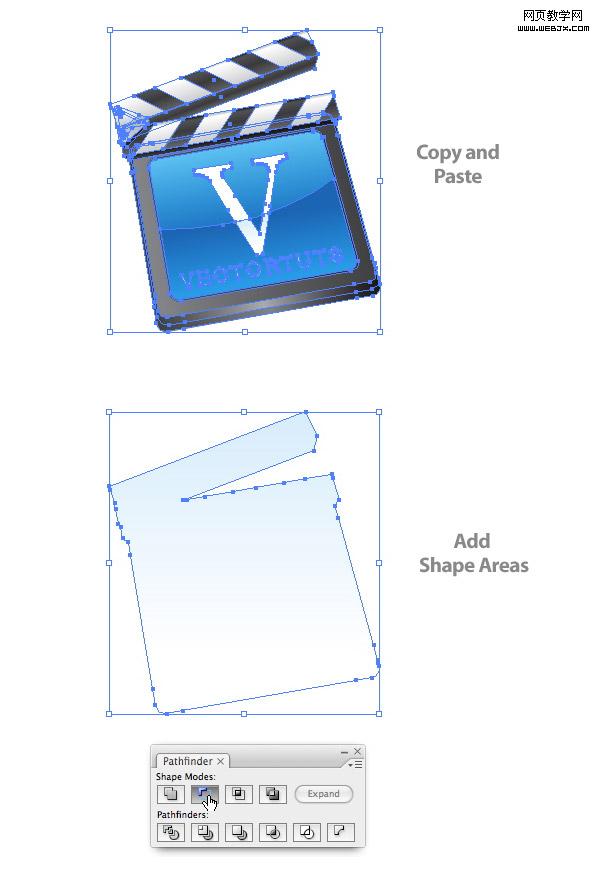Illustrator教程:制作矢量电影场记板图标_jb51.net38