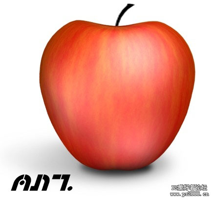 photoshop CS4自带的3d工具制作逼真的红苹果”