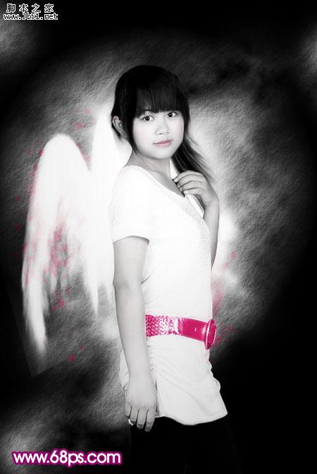 Photoshop 个性的黑白天使
