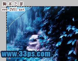 Ps 绿盈荷园调成深蓝色效果