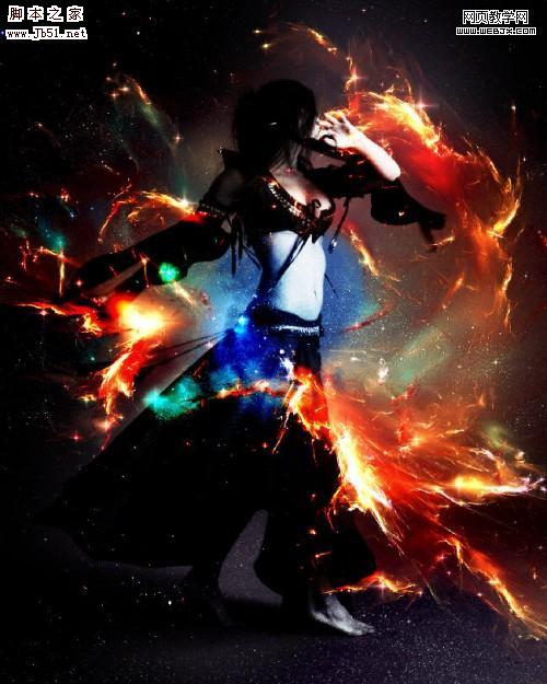 Photoshop 材质合成令人赞美的光环舞者