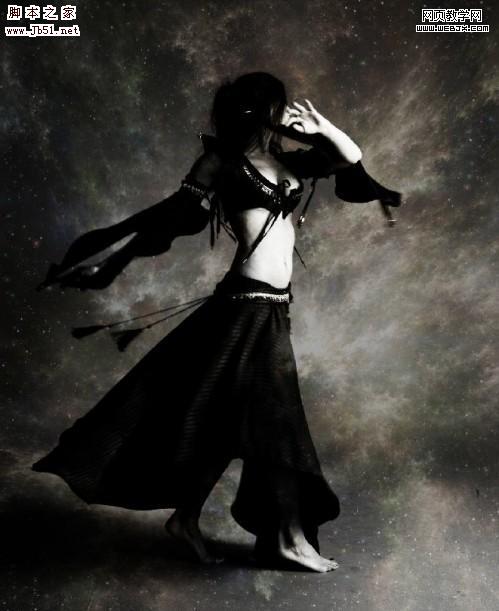 Photoshop 材质合成令人赞美的光环舞者