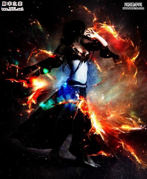 Photoshop 材质合成令人赞美的光环舞者