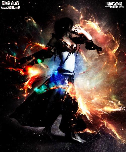 Photoshop 材质合成令人赞美的光环舞者