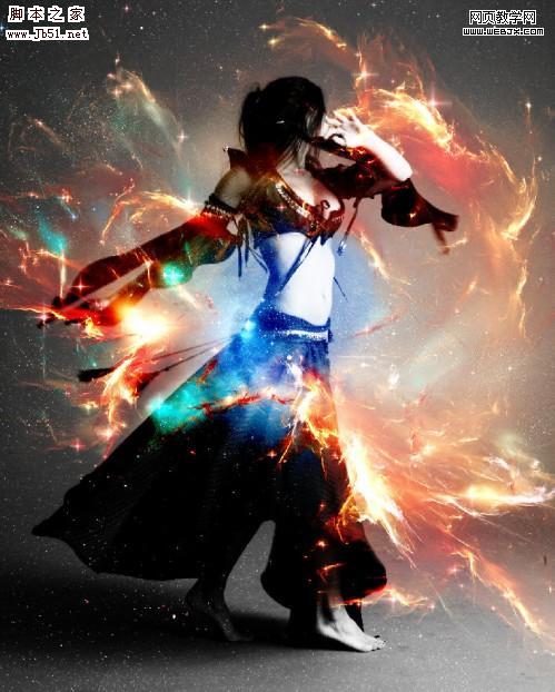 Photoshop 材质合成令人赞美的光环舞者