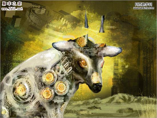 Photoshop 画笔绘制高科技神奇的鹿