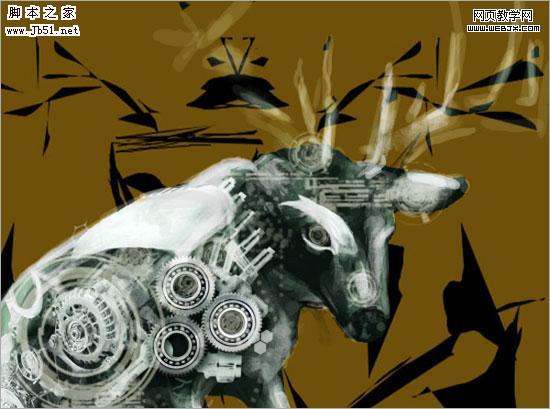 Photoshop 画笔绘制高科技神奇的鹿