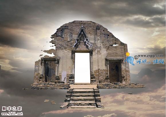 photoshop 经典合成空中的灵异城堡