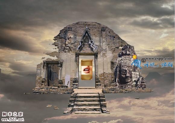 photoshop 经典合成空中的灵异城堡