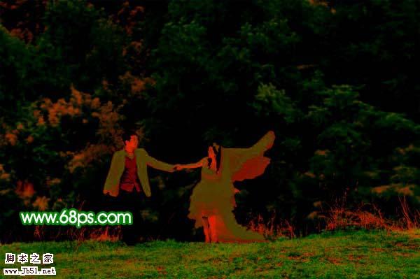 Photoshop 打造梦幻的绿色艺术婚片