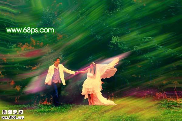 Photoshop 打造梦幻的绿色艺术婚片
