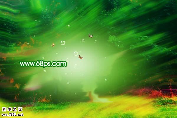 Photoshop 打造梦幻的绿色艺术婚片