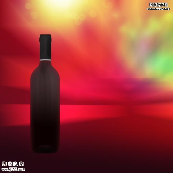 Photoshop手绘 高雅葡萄酒瓶子