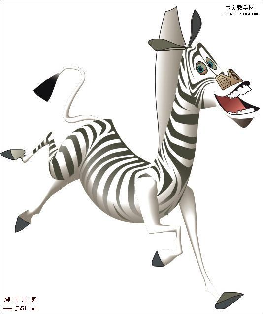 CoreDraw 制作三维卡通斑马