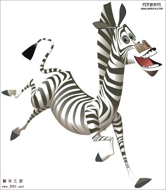 CoreDraw 制作三维卡通斑马
