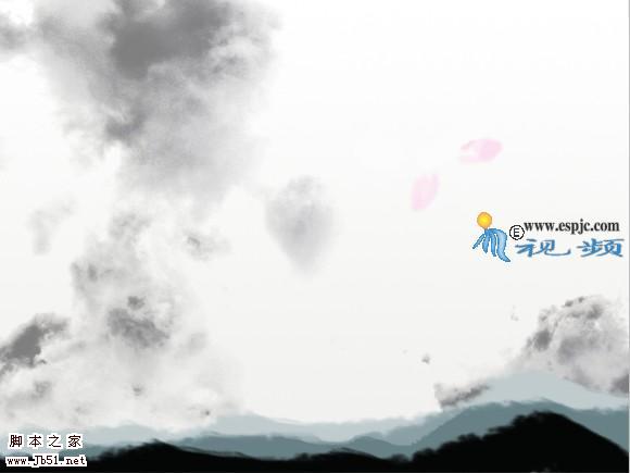 photoshop 鼠绘写意风格水墨荷花