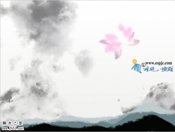 photoshop 鼠绘写意风格水墨荷花