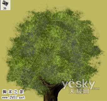 Photoshop 鼠绘梦幻的绿色卡通树