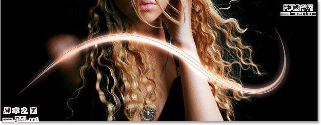 Photoshop 钢笔 图层样式制作光特效照片