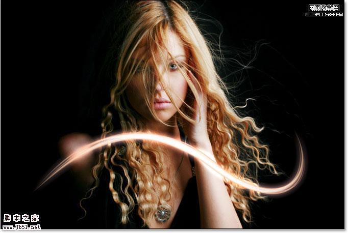 Photoshop 钢笔 图层样式制作光特效照片