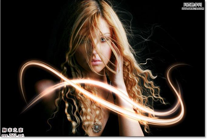 Photoshop 钢笔 图层样式制作光特效照片