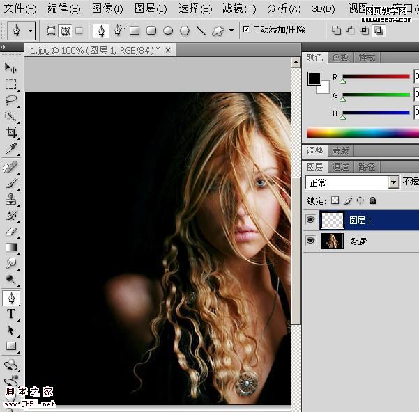 Photoshop 钢笔 图层样式制作光特效照片