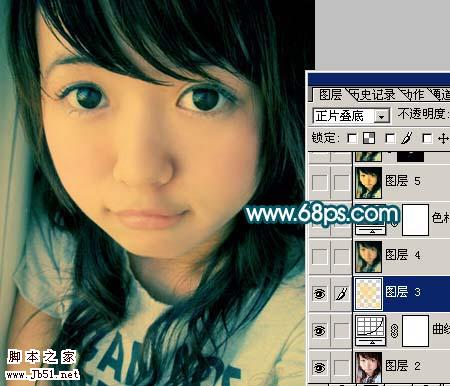 Photoshop 调出可爱女孩个性青黄色