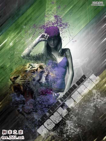 photoshop 多图合成漂亮的潮流人物插画