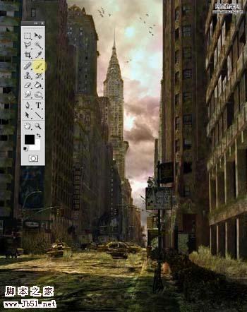 photoshop 经典合成荒凉的都市