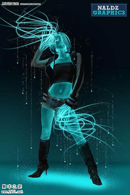 Photoshop 通透荧光人物效果